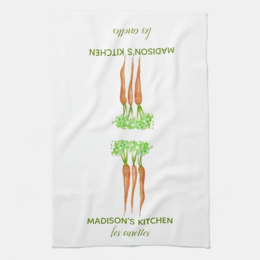 Linge De Cuisine Carottes Rustiques Français Personnalisées (Vertical)