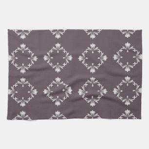 Linge De Cuisine Carreau de fleurissement ornemental violet foncé