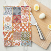 Linge De Cuisine Carreau marocain orange (Quart Plié)