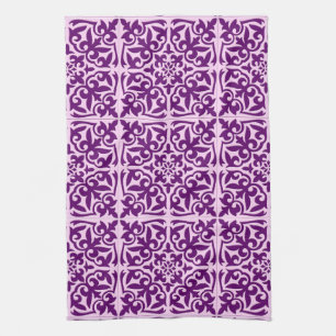 Linge De Cuisine Carreau marocain - violet et orchidée