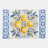 Linge De Cuisine Carreau Méditerranéen Citron (Horizontal)