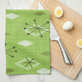 Linge De Cuisine Carreau moderne du milieu du siècle Chartreuse (Quart Plié)