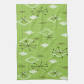 Linge De Cuisine Carreau moderne du milieu du siècle Chartreuse (Vertical)