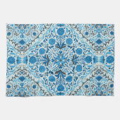 Linge De Cuisine Carreaux à fleurs bleus (Horizontal)