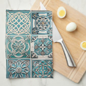 Linge De Cuisine Carreaux celtes irlandais (Quart Plié)