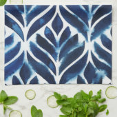 Linge De Cuisine Carreaux d'aquarelle de cobalt IV (Plié)