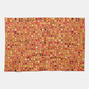 Linge De Cuisine Carreaux de mosaïque texturés 'Terre cuite' Orange