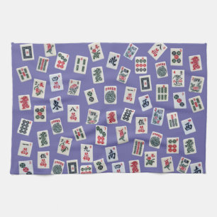 Linge De Cuisine Carreaux MahJong (symboles) sur violet
