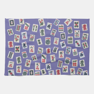 Linge De Cuisine Carreaux MahJong (symboles) sur violet