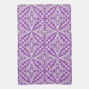 Linge De Cuisine Carreaux marocains - violet et blanc