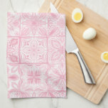 Linge De Cuisine Carreaux ornés en rose<br><div class="desc">Divers carreaux ornés peints à la main avec des éléments floraux</div>