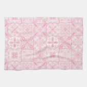 Linge De Cuisine Carreaux ornés en rose (Horizontal)