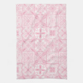 Linge De Cuisine Carreaux ornés en rose (Vertical)