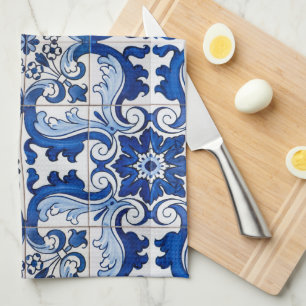 Linge De Cuisine Carreaux vernis portugais style Azulejo