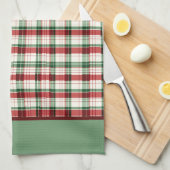 Linge De Cuisine Carreaux Verts  (Quart Plié)