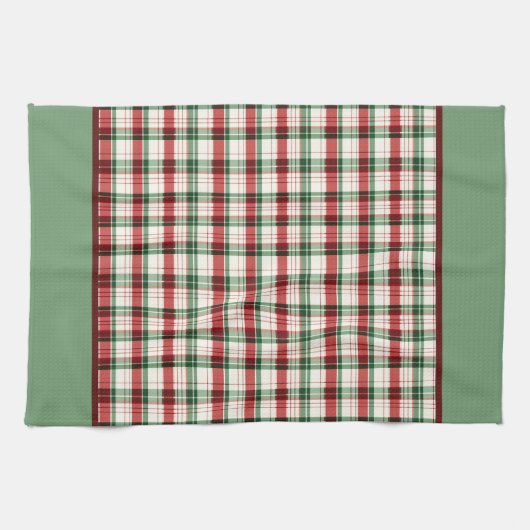 Linge De Cuisine Carreaux Verts  (Horizontal)