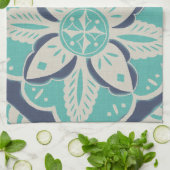 Linge De Cuisine Carrelage bleu Batik IV (Plié)