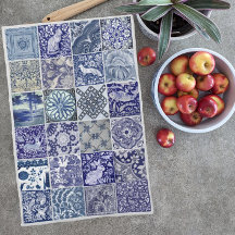 Carrelage bleu blanc Antique Vintage moderne Motif