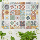 Linge De Cuisine Carrelage méditerranéen (Plié)