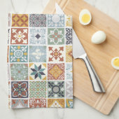 Linge De Cuisine Carrelage méditerranéen (Quart Plié)