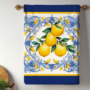 Linge De Cuisine Carrelage méditerranéen Bouquet de citron