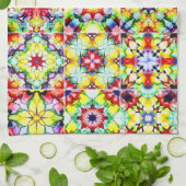 Linge De Cuisine Carrelage méditerranéen, Carreaux d'encre d'alcool (Plié)