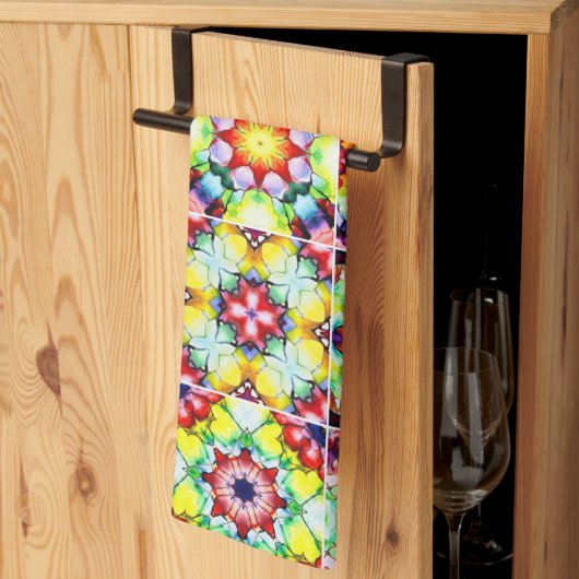 Linge De Cuisine Carrelage méditerranéen, Carreaux d'encre d'alcool (Pliage en tiers)