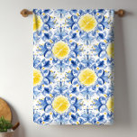 Linge De Cuisine Carrelage méditerranéen citron<br><div class="desc">Serviettes de cuisine au citron en tuiles méditerranéennes. Beau carrelage peint et citrons. Vous pouvez ajouter du texte à personnaliser.</div>