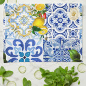 Linge De Cuisine Carrelage méditerranéen, majolica, style sicilien  (Plié)