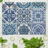 Linge De Cuisine Carrelage méditerranéen, Portugais, Azulejo, Majol (Plié)