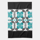Linge De Cuisine Carrelage noir et turquoise Design Cuisine Serviet (Vertical)