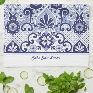 Linge De Cuisine Carrelage Talavera mexicain bleu et blanc personna