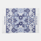Linge De Cuisine Carrelage Talavera mexicain bleu et blanc personna (Horizontal)
