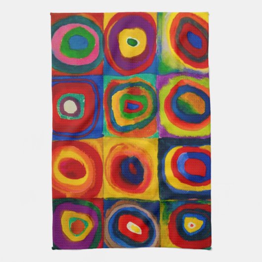 Linge De Cuisine Carrés avec cercles, Abstraits, Wassily Kandinsky (Vertical)