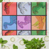 Linge De Cuisine Carrés dinosaures (Plié)