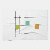 Linge De Cuisine Carrés et lignes colorés Géométrique milieu du siè (Horizontal)