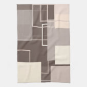 Linge De Cuisine Carrés géométriques - Chocolat et crème (Vertical)