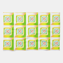 Carrés gonflés 3D vert citron jaune bleu rose
