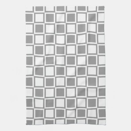 Linge De Cuisine Carrés gras gris Mod (Vertical)