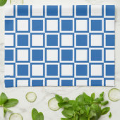 Linge De Cuisine Carrés Mod Bleu Denim Gras (Plié)