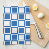 Linge De Cuisine Carrés Mod Bleu Denim Gras (Quart Plié)