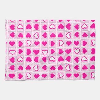 Linge De Cuisine Carrés pastel amusants à cœur rose