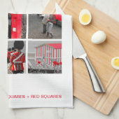 Linge De Cuisine Carrés rouges (Quart Plié)