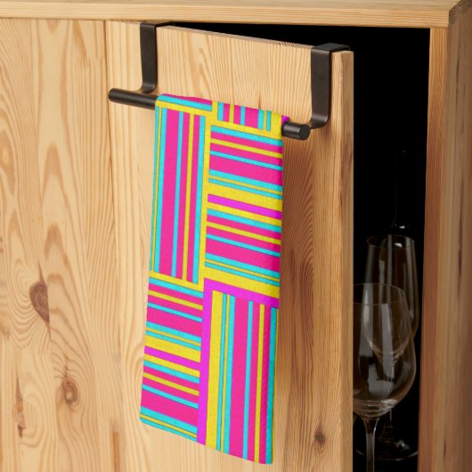 Linge De Cuisine Carrés tissés multicolores Neon (Pliage en tiers)