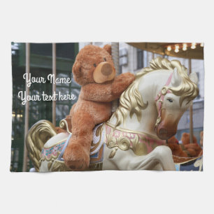 Linge De Cuisine Carrousel avec ours en peluche