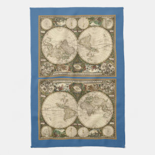 Linge De Cuisine Carte 1660 du monde d'antiquité par Frederick de