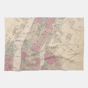 Linge De Cuisine Carte 1868 de New York et de Brooklyn