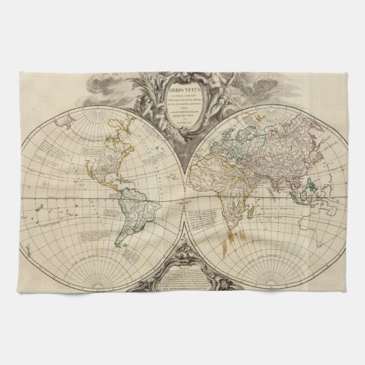 Linge De Cuisine Carte 8 du monde (Horizontal)