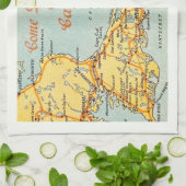 Linge De Cuisine Carte ancienne de Cape Cod (Plié)
