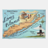 Linge De Cuisine Carte ancienne de Long Island (Horizontal)